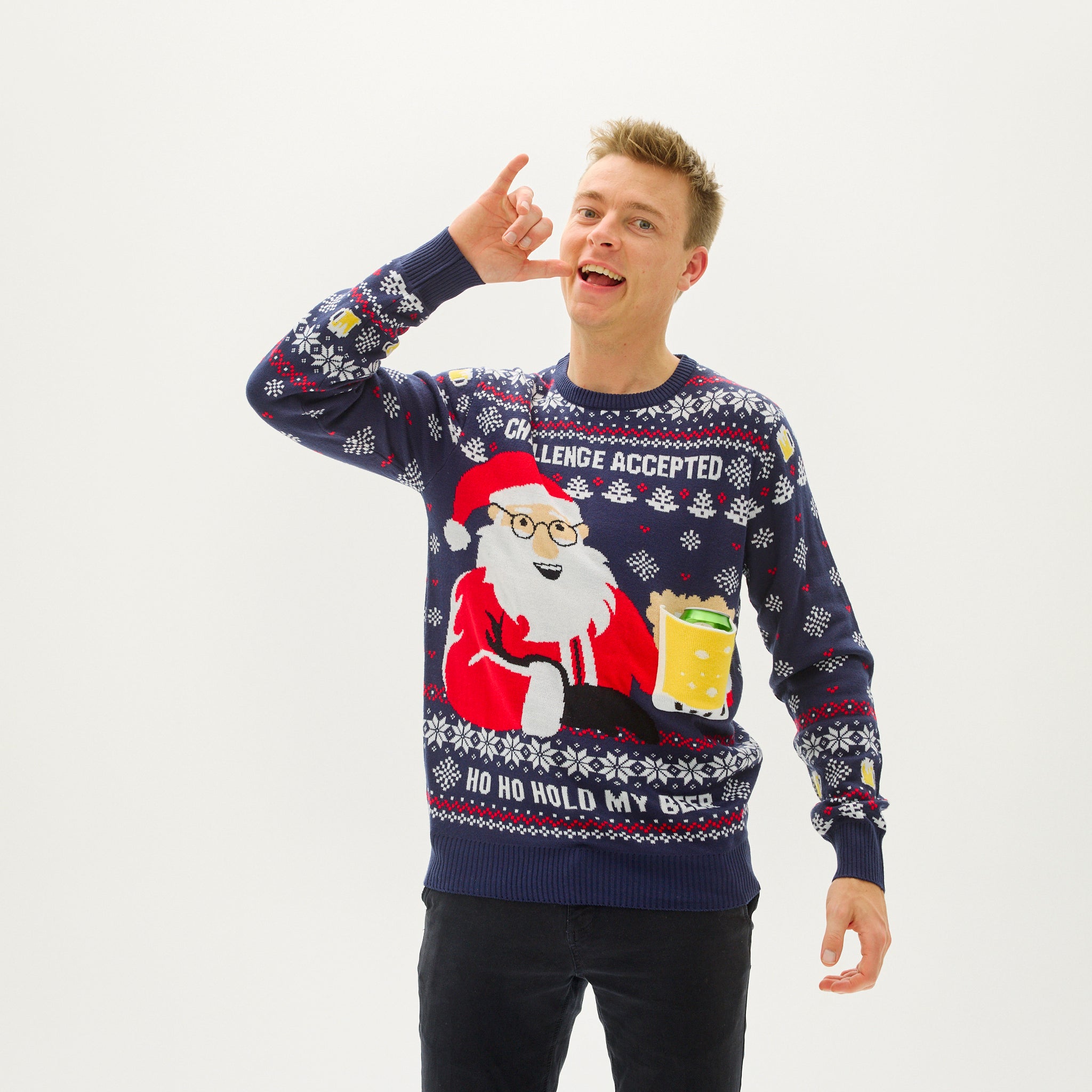 Ho Ho Hold My Beer Sweater - Herren